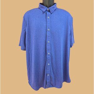 Johnston & Murphy XC Flex Mens Blue Short Sleeve Shirt XL